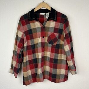 Vintage Studio Womens 20w Patchwork Shirt Button Up Cottage Boho Grunge 90s Barn